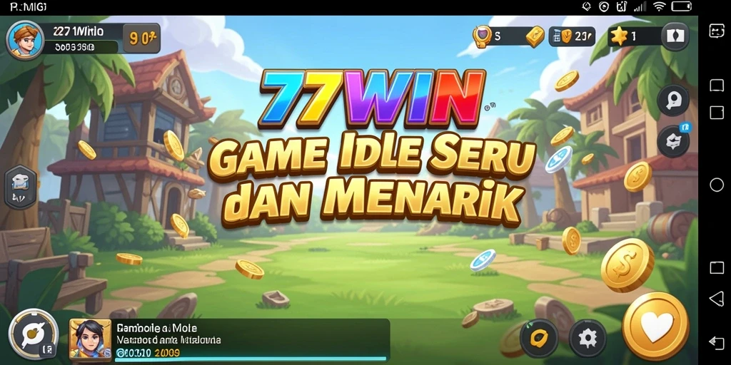 Screenshot gameplay utama 77WIN yang menampilkan kemajuan Idle.