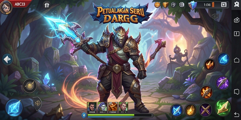 Tampilan gameplay ARPG yang seru dan penuh aksi di ABC33.