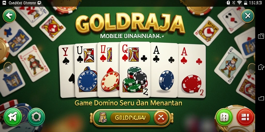 Tampilan gameplay seru dalam permainan Domino GOLDRAJA.