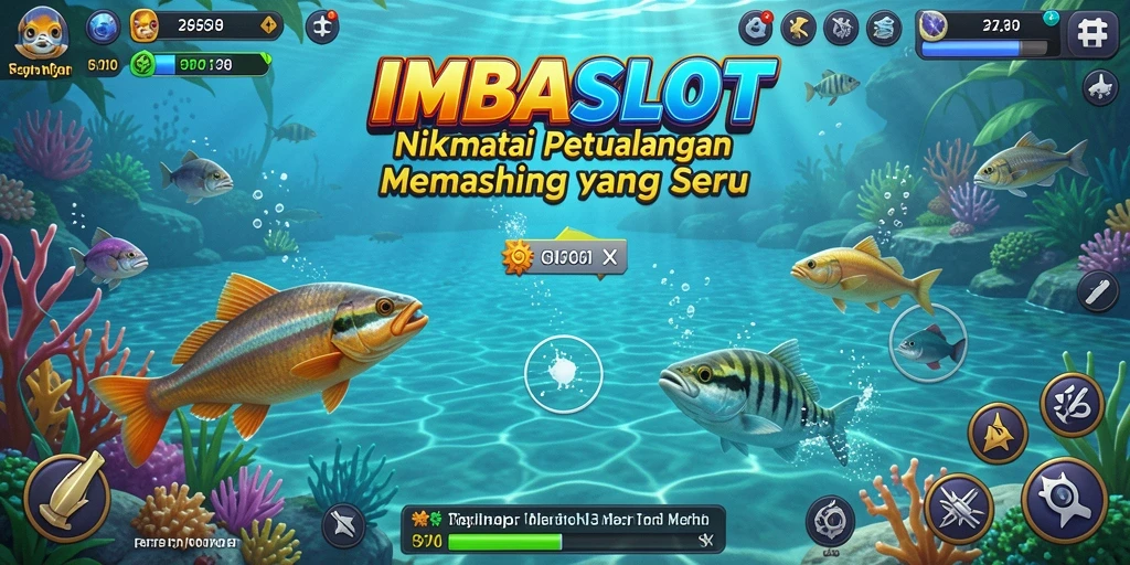 Screenshot gameplay IMBASLOT menampilkan aksi memancing yang seru.