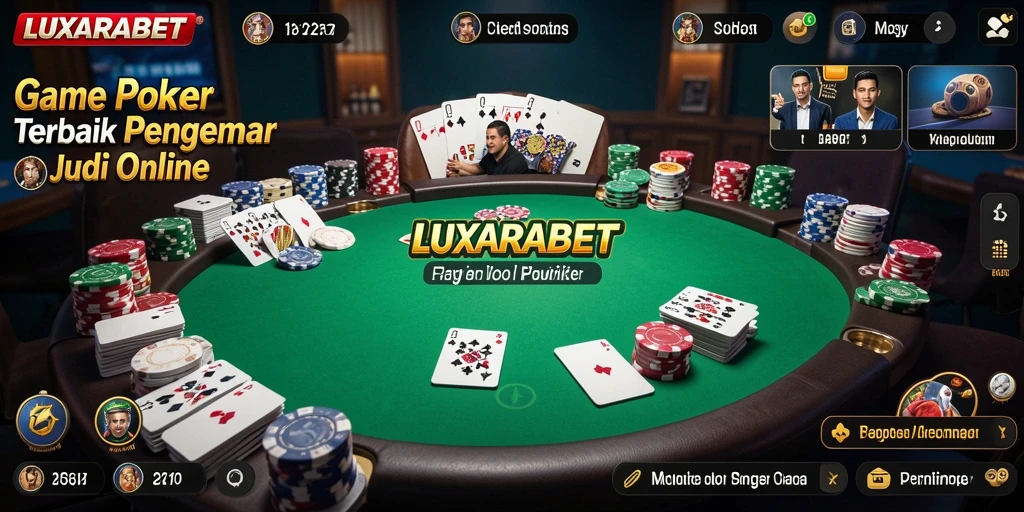 Tampilan utama gameplay Poker di LUXARABET yang menarik.