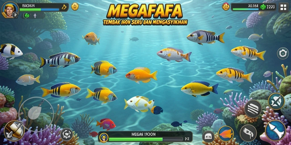 Gameplay seru Tembak Ikan di MEGAFAFA dengan grafik menarik.