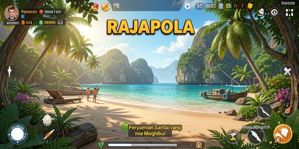 Tampilan gameplay RAJAPOLA yang menghibur dan menenangkan.