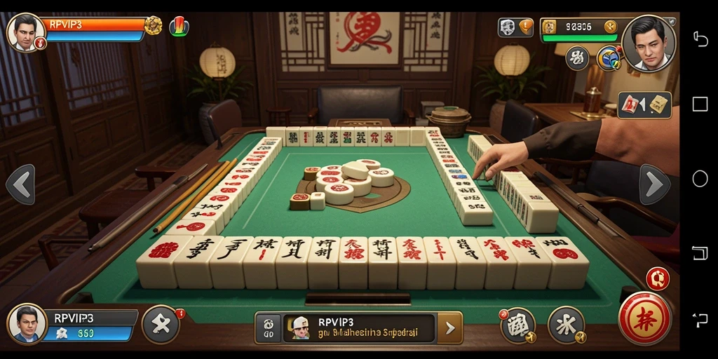 Gameplay Mahjong yang seru dan menantang di RPVIP3.