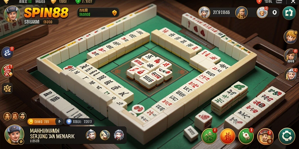 Tampilan gameplay menarik dalam permainan Mahjong SPIN88.